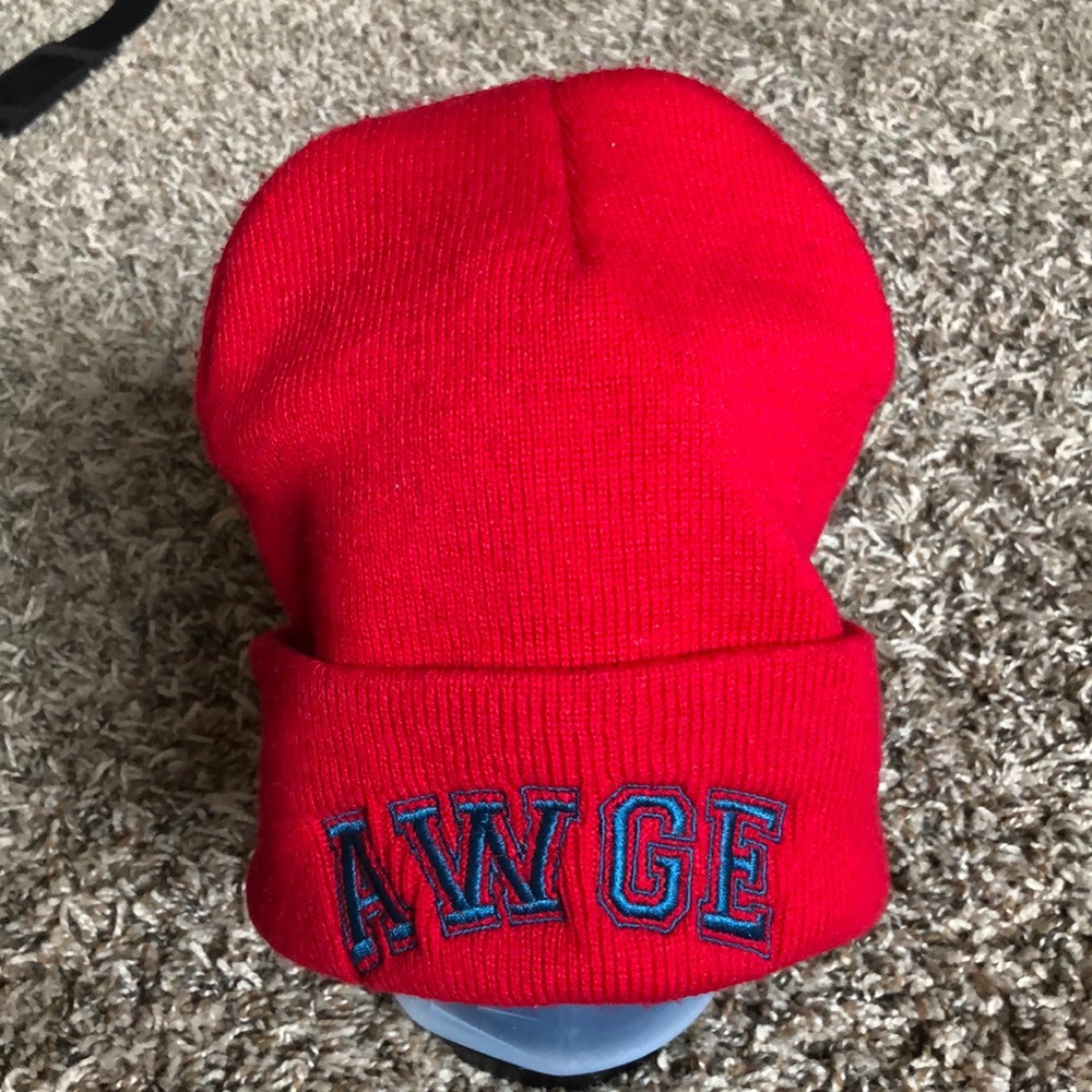 ❌SOLD❌ AWGE Red Beanie RARE 2018